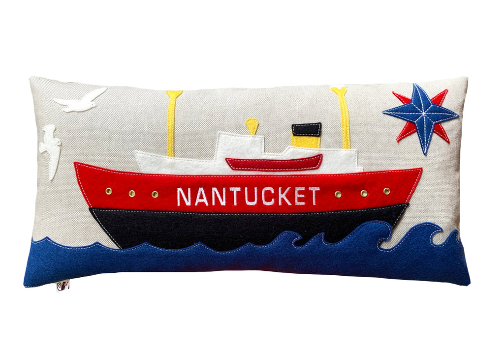 Nantucket Lightship Pillow - Oatmeal