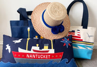 Tote Bag - Nantucket Lightship - Navy + Red