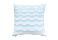 Wavy Stripe Pillow - Powder Blue + White