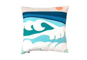 Crashing Waves Pillow - Teal