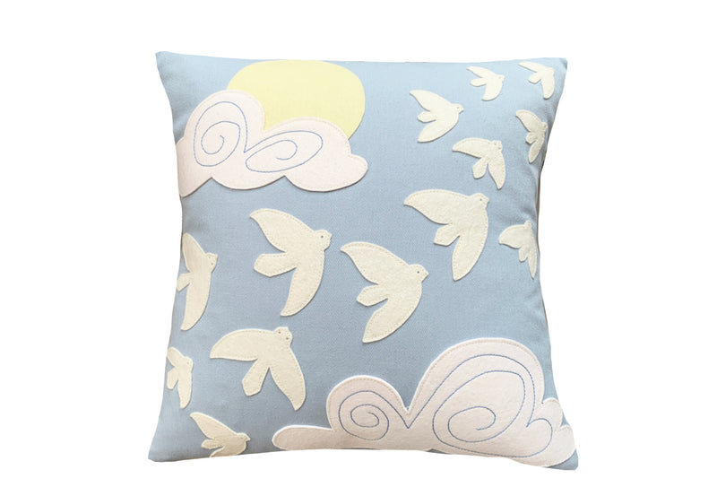 Blue Sky Thinking Pillow - Baby Blue