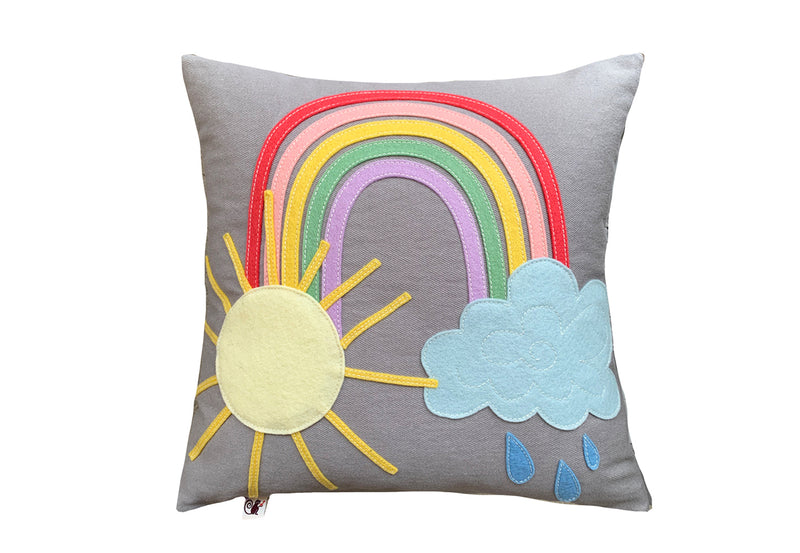 Rainbow Pillow - Gray
