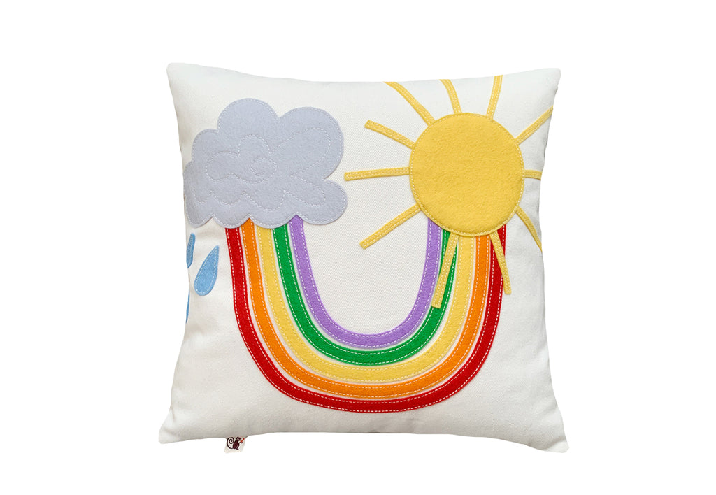 Rainbow Smile Pillow - White
