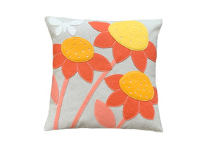 Happy Sunflowers Pillow - Orange