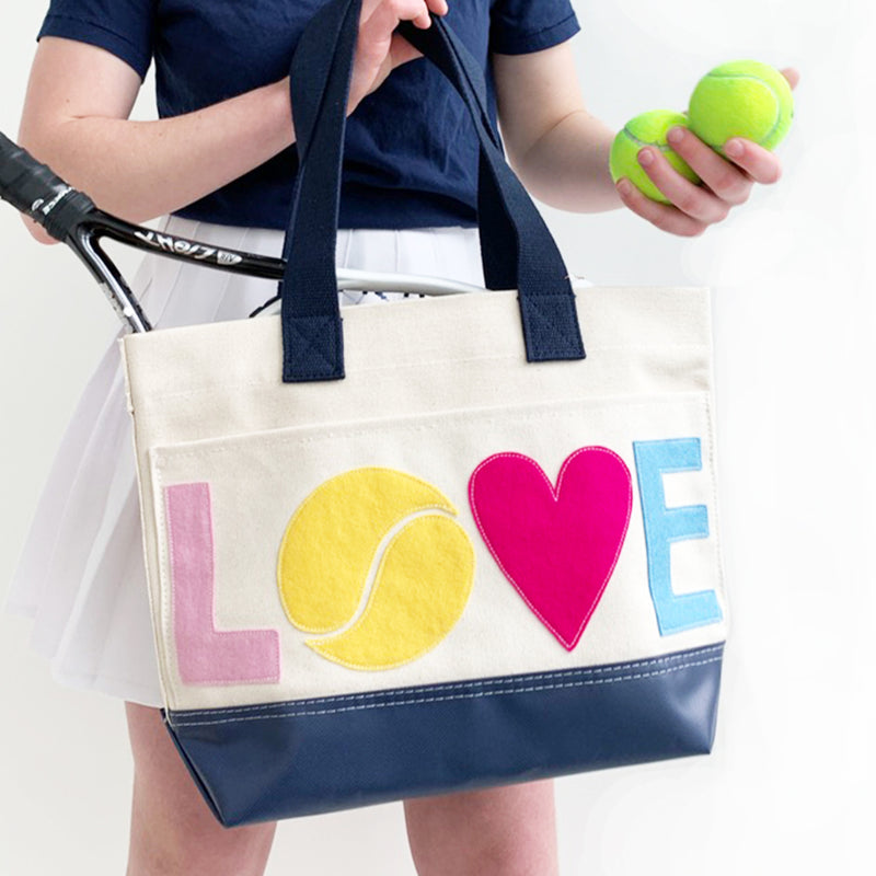 Tote Bag - LOVE Tennis - Natural + Pink