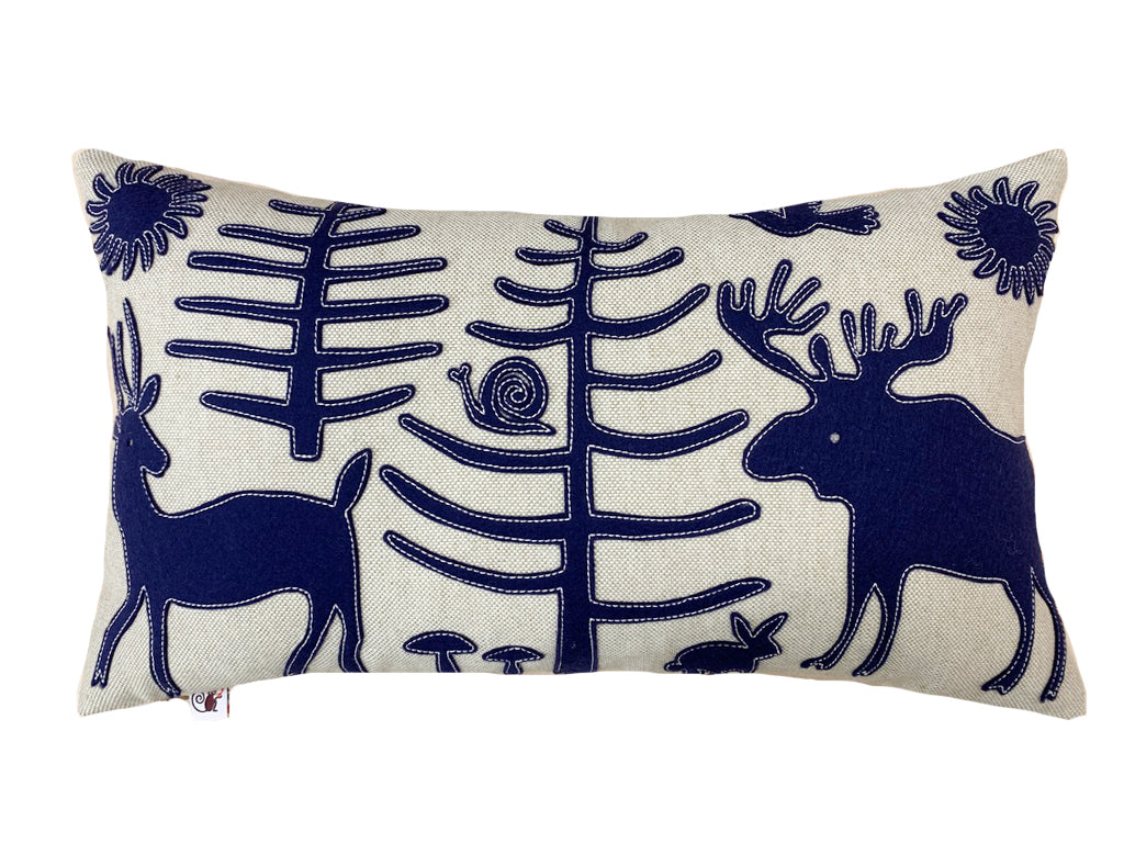 Mexican Woodland Pillow - Navy