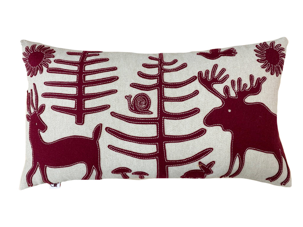 Mexican Woodland Pillow - Wine