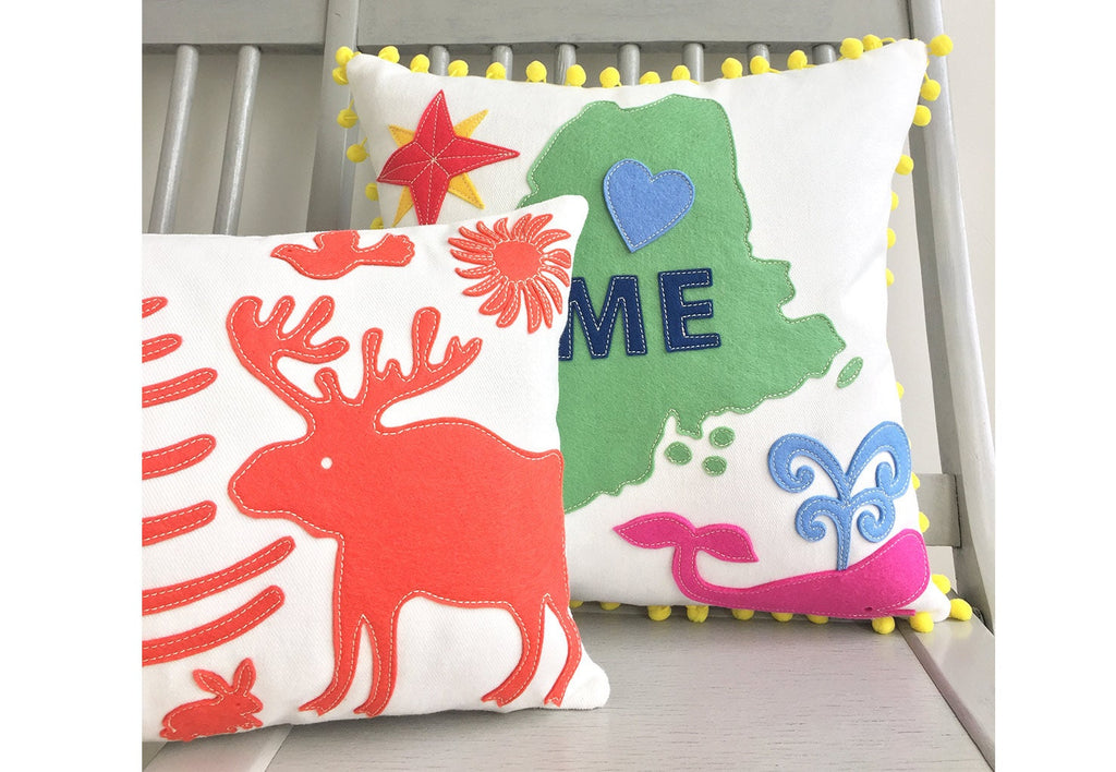Mexican Woodland Pillow - Coral