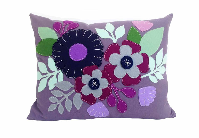 Mexican Bouquet Pillow - Plum
