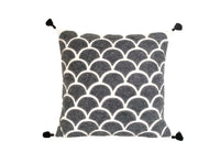 Scallop Wave Pattern Pillow - Charcoal