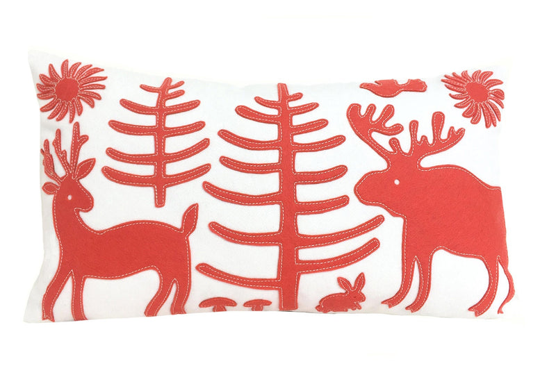 Mexican Woodland Pillow - Coral