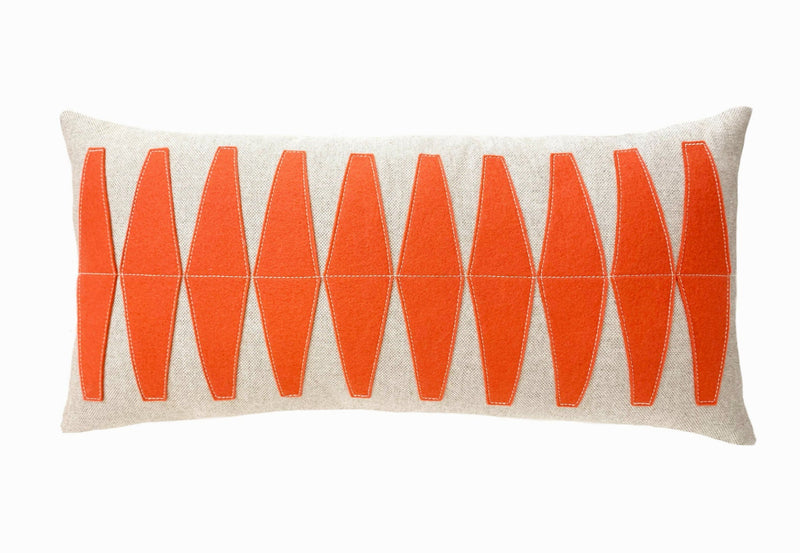 Moroccan Diamond Lumbar Pillow - Coral