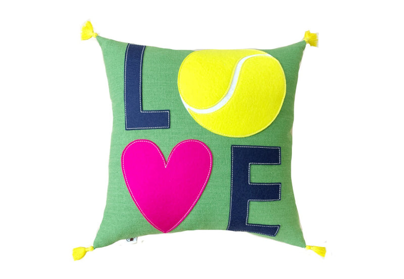 Tennis LOVE ALL Pillow - Green
